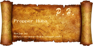 Propper Huba névjegykártya